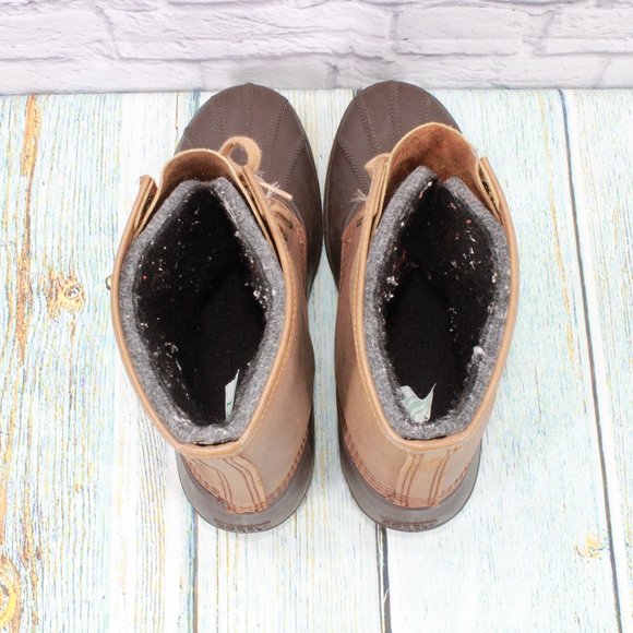 Sorel Brown Leather Lace Up Insulated Ankle Winter Duck Boots Size 11 - Picture 7 of 9